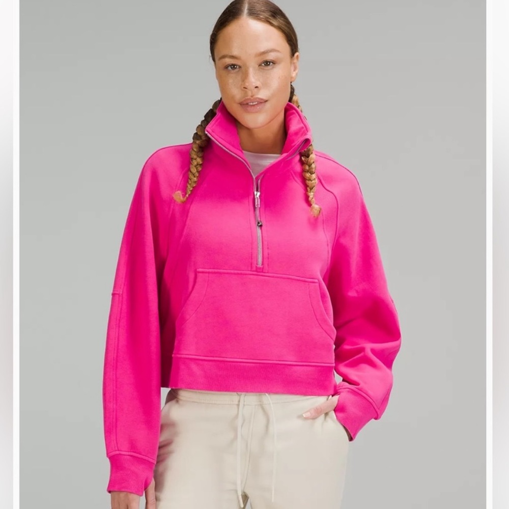 NWT Lululemon SCUBA OVERSIZED HALF-ZIP FUNNEL NECK - Sonic Pink - XS/S